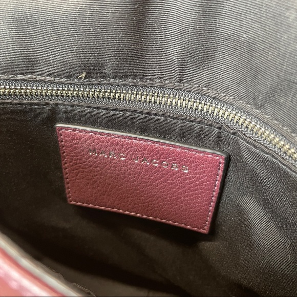 NEW Marc Jacobs Gotham burgundy purple leather purse shoulder saddle bag - Picture 11 of 16